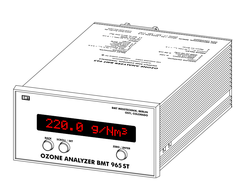 德國BMT 965臭氧檢測儀如何校零